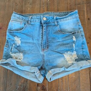 Denim Distressed Women Shorts